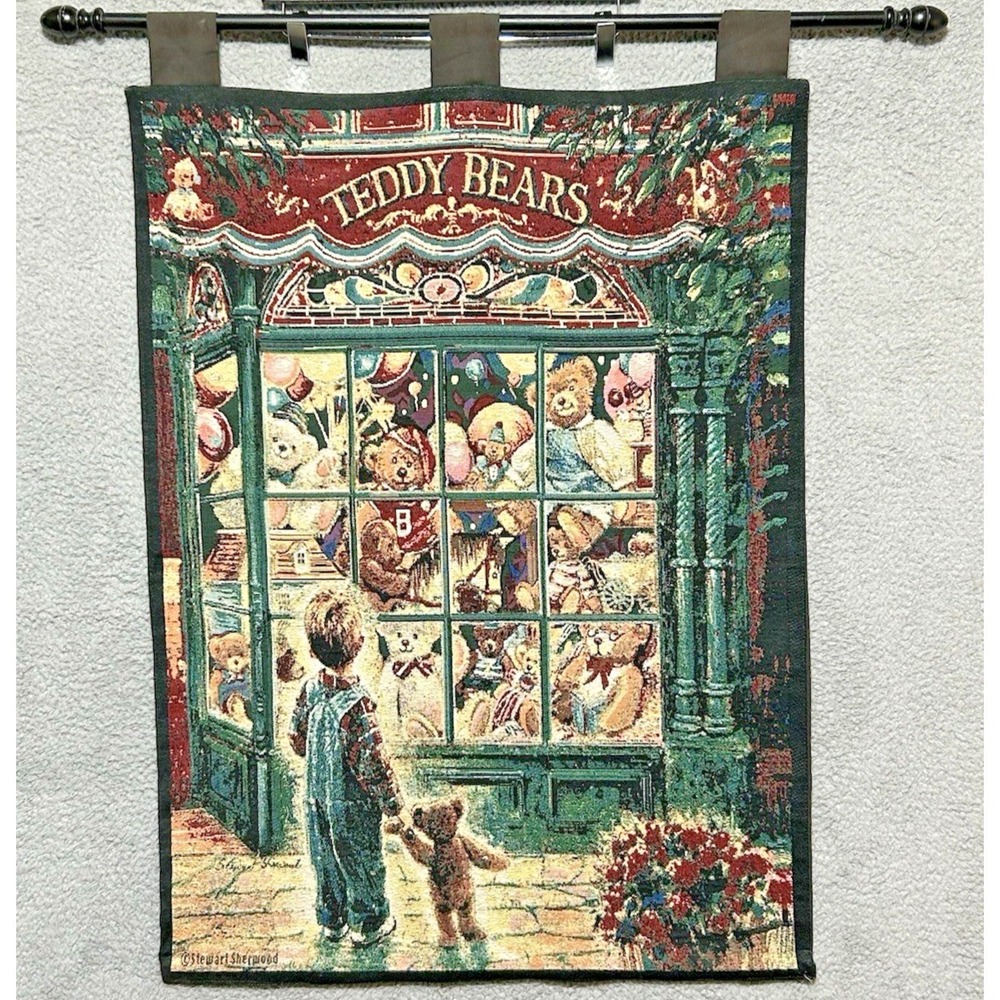 Teddy Bears Wall hanging 35X26 Tapestry Signed Limited Edition Stewart Sherwood